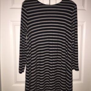 Simple black and white striped dress